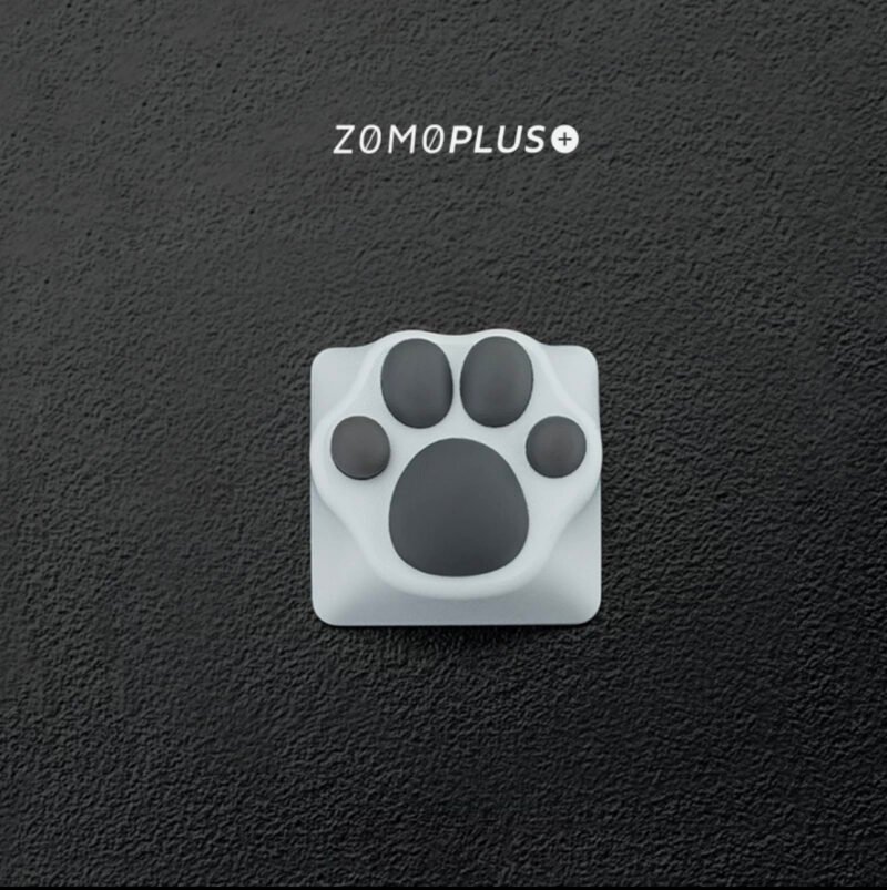 ZOMOPLUS Catty – White & Grey Cat’s Paw DIY Customized Key Cap - Image 3