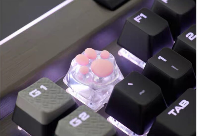 ZOMOPLUS Catty – Transparent White Cat’s Paw DIY Customized 3D Printed Key Cap - Image 3