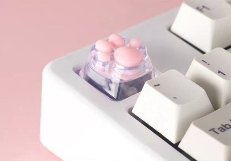 ZOMOPLUS Catty – Transparent White Cat’s Paw DIY Customized 3D Printed Key Cap - Image 6