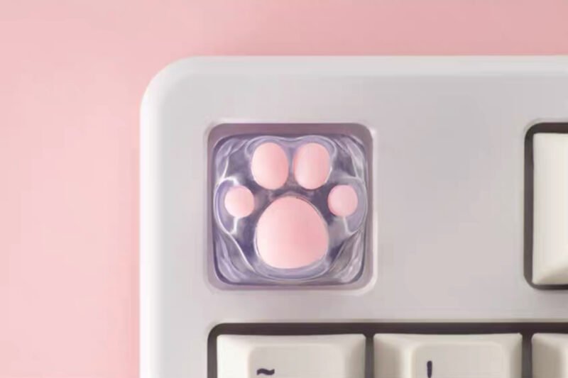 ZOMOPLUS Catty – Transparent White Cat’s Paw DIY Customized 3D Printed Key Cap - Image 4