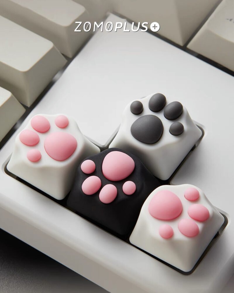 ZOMOPLUS Catty – Black & Pink Cat’s Paw DIY Customized Key Cap - Image 6