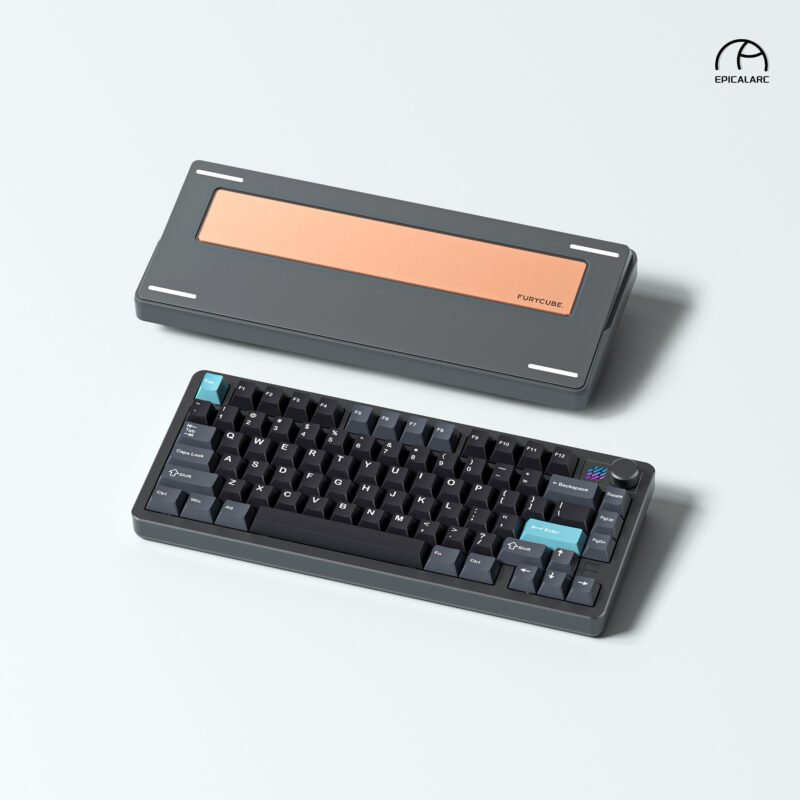 FURYCUBE F75 Wireless 3 Mode Mechanical with Knob Gaming Keyboard Hot Swappable  – 【Titanium】 - Image 2