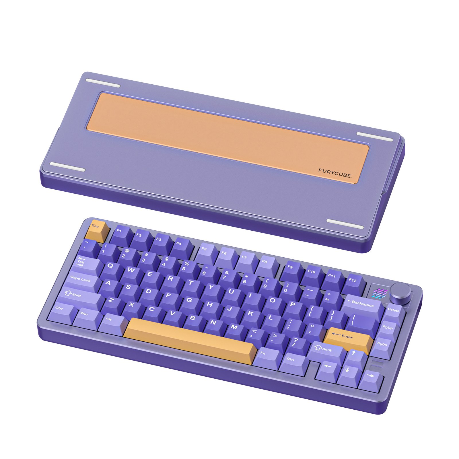 FURYCUBE F75 Wireless 3 Mode Mechanical with Knob Gaming Keyboard Hot Swappable – 【Violet】- Only at EpicalArc