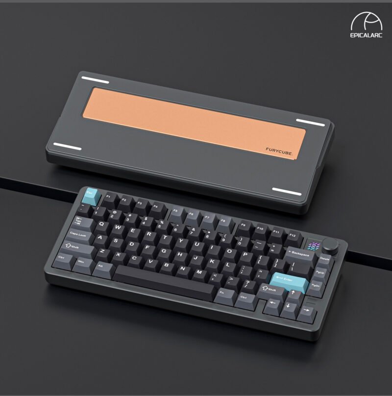 FURYCUBE F75 Wireless 3 Mode Mechanical with Knob Gaming Keyboard Hot Swappable  – 【Titanium】 - Image 5