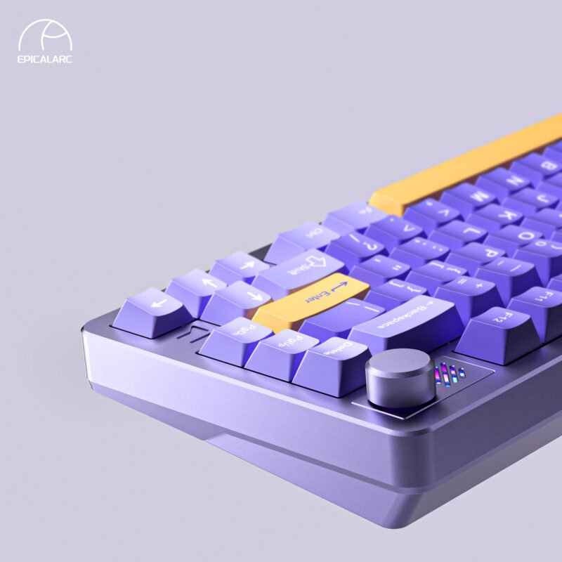 FURYCUBE F75 Wireless 3 Mode Mechanical with Knob Gaming Keyboard Hot Swappable  – 【Violet】- Only at EpicalArc - Image 4