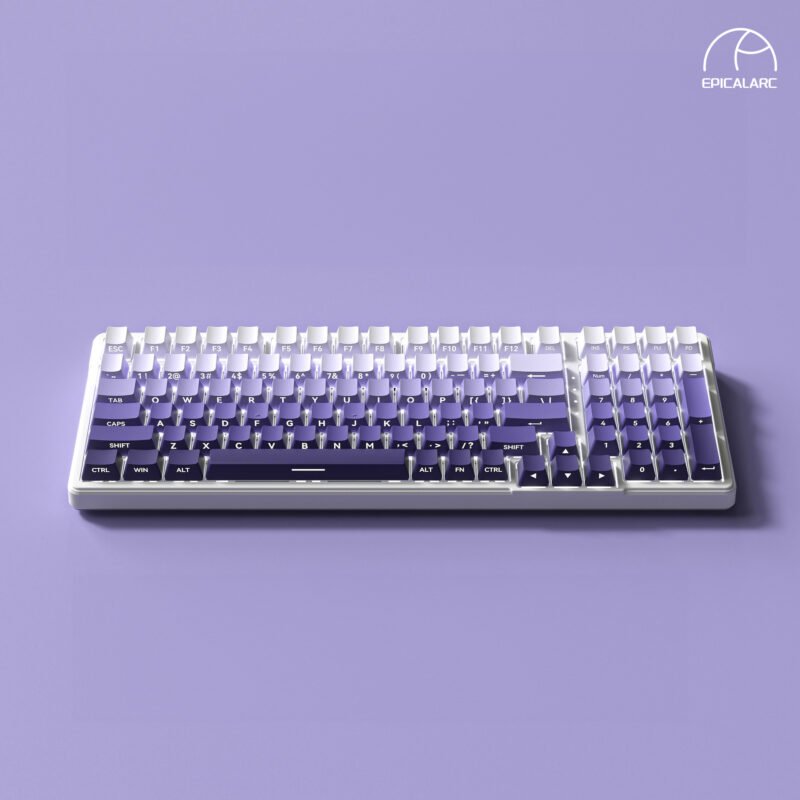 ZT99 Wireless 3 Mode Gradient Side Print Mechanical Gaming Keyboard Hot Swappable  – 【Purple】