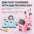 GravaStar 35W USB C Robot Charger Pink - Image 2