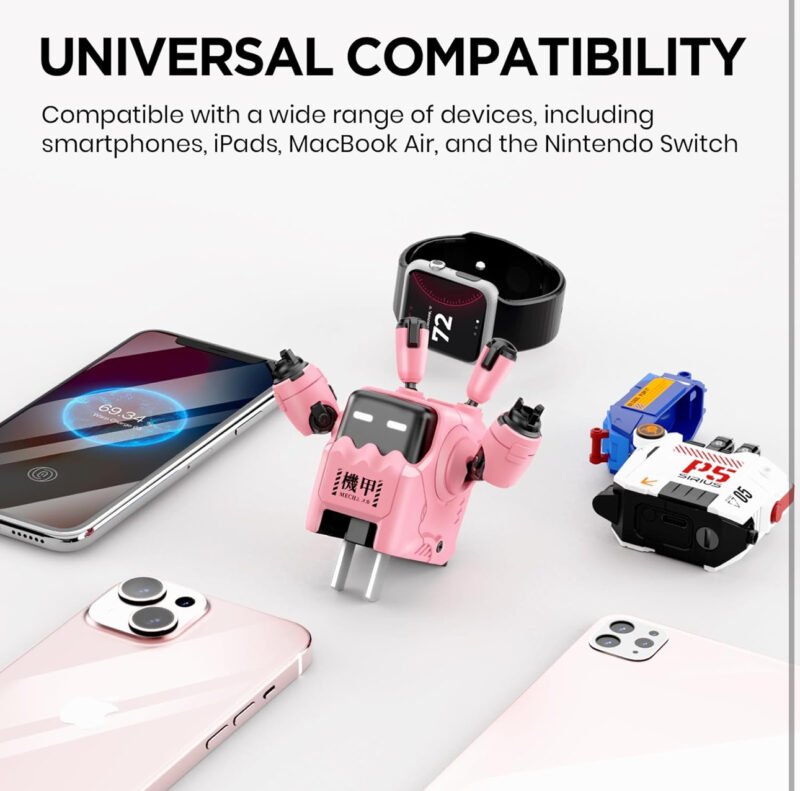 GravaStar 35W USB C Robot Charger Pink - Image 6