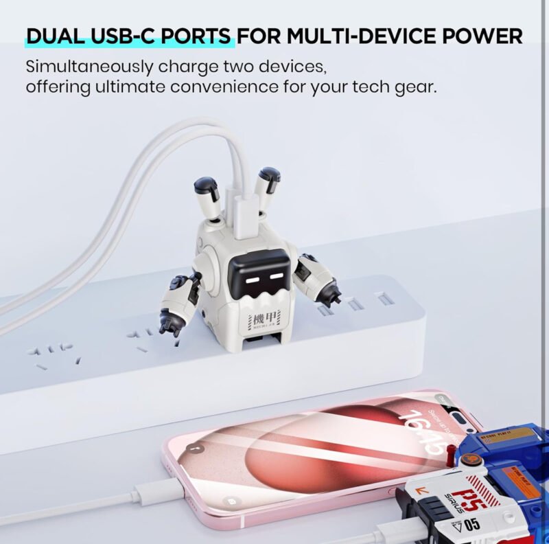 GravaStar 35W USB C Robot Charger White - Image 3