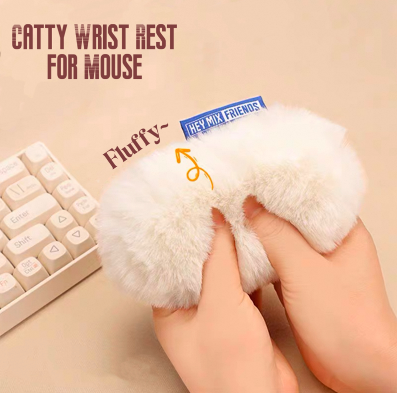 Fluffy Wrist Rest Set for Keyboard and Mouse - Rabbit - Image 3