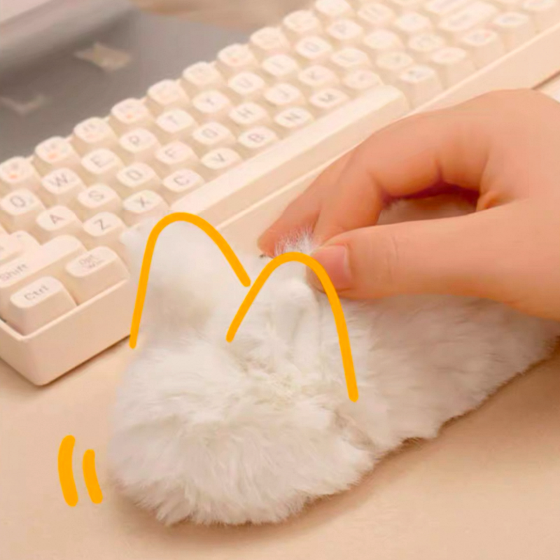 Fluffy Wrist Rest Set for Keyboard and Mouse - Rabbit - Image 4