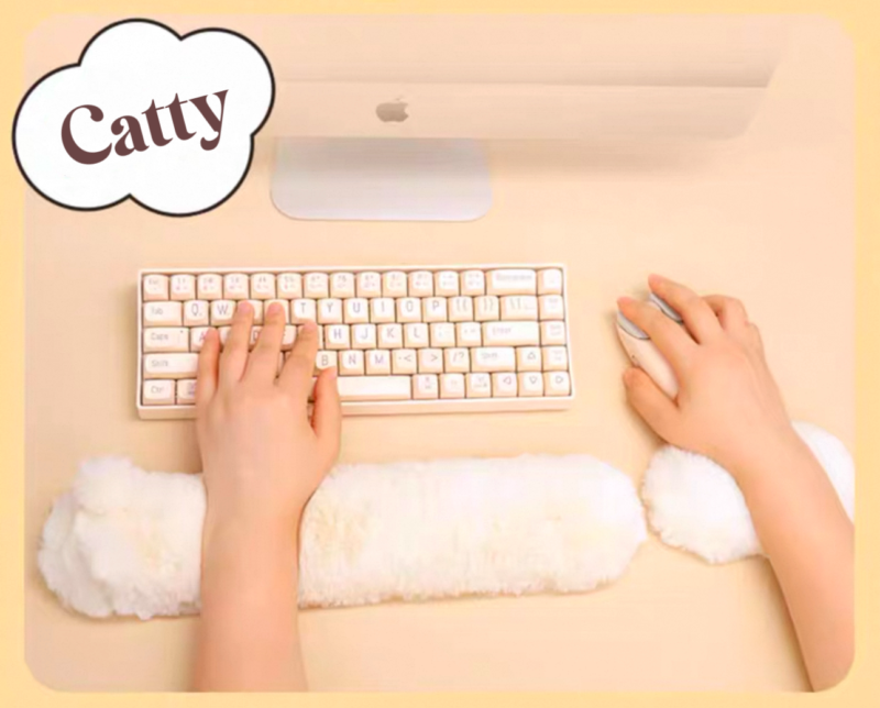 Fluffy Wrist Rest Set for Keyboard and Mouse - Rabbit - Image 5